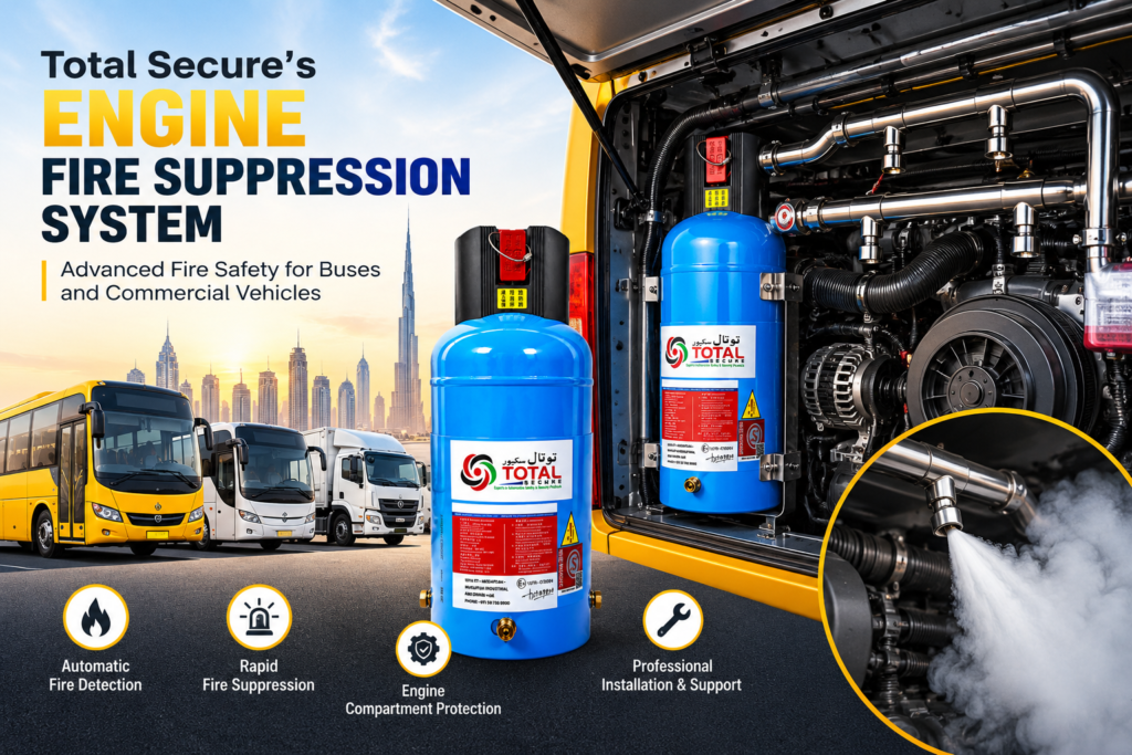 Engine Fire Suppression System for buses by Total Secure